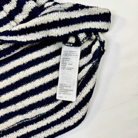 Abercrombie & Fitch Relaxed Striped Hoodie Navy White Women’s Medium Nautical - Picture 10 of 15